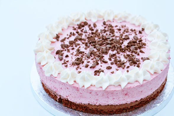 Chocolate cake with raspberry mousse