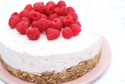 Cheesecake med hindbær